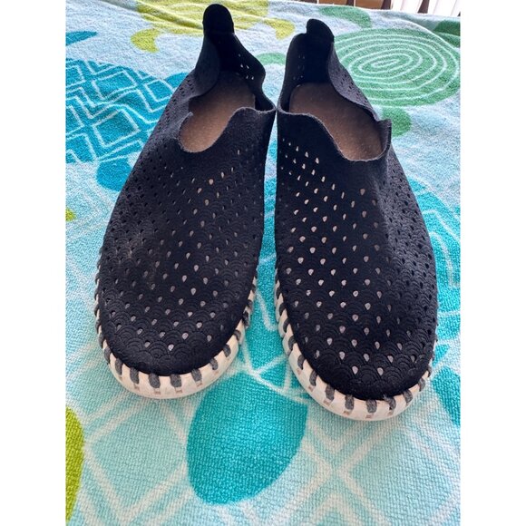 Ilse Jacobsen Women’s Tulip 139 Black Perforated Slip-On Sneaker Size 38 - Picture 2 of 7